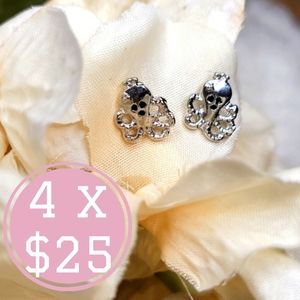 SILVER color Octopus earrings